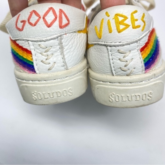 Soludos‎ rainbow wave sneakers size 5 leather upper - Picture 10 of 14